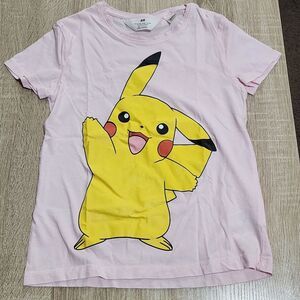 H&M Pokémon Pokemon Girls Light Pink Pikachu T-shirt Size 6x/7 NEW